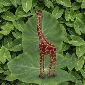 AFRICAN HAND CRAVED WOODEN GIRAFFE. NEW WITHOUT TAGS.